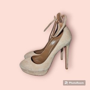 Suede platform heels